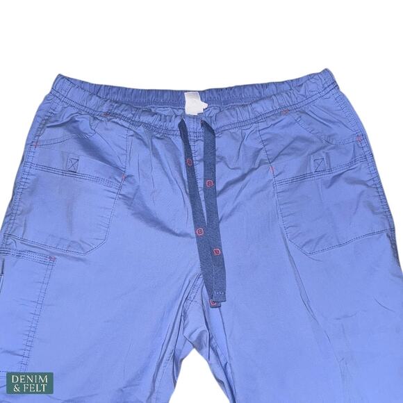 WonderWink WonderFLEX Faith Lady Fit Blue Cargo Scrub Pants XLP Petite Workwear - Picture 3 of 8